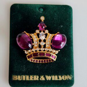 BUTLER AND WILSON 1996  SIGNED VINTAGE CROWN BROOCH